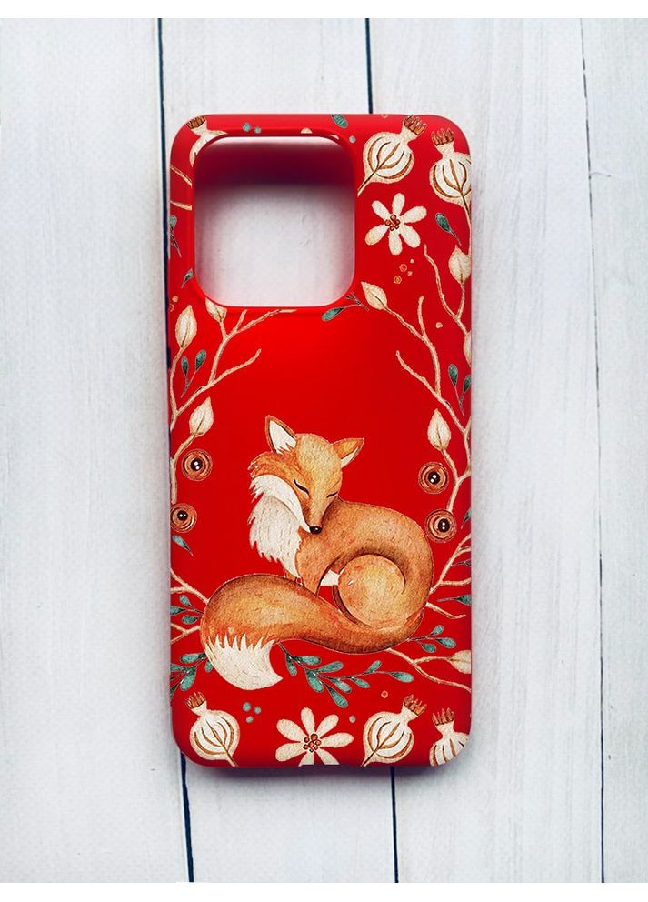 Матовий чохол на Xiaomi Redmi 12C Червоний Лисичка (принт 420) Creative (368775278)