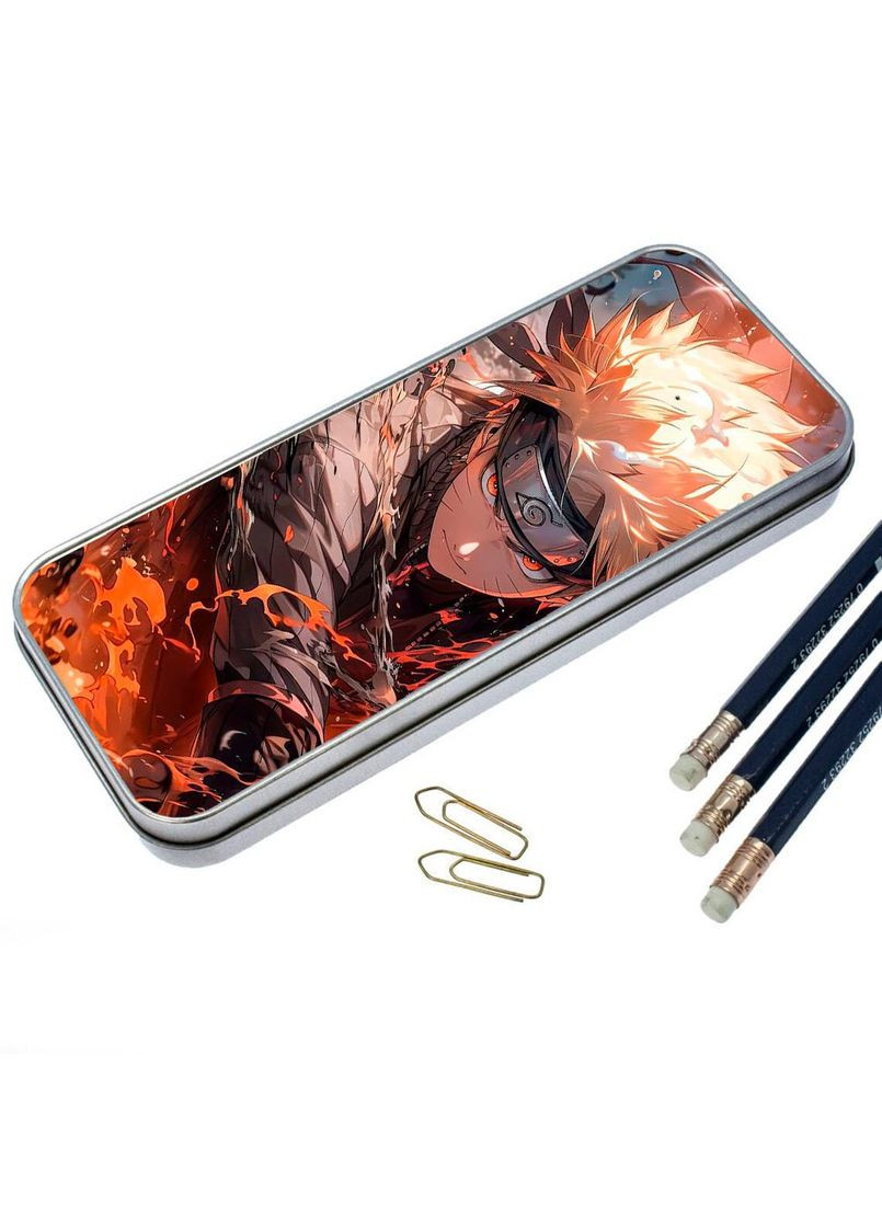 Пенал школьный для мальчика и девочки металлический Наруто #004 7*18 см Silver No Brand (309152007)