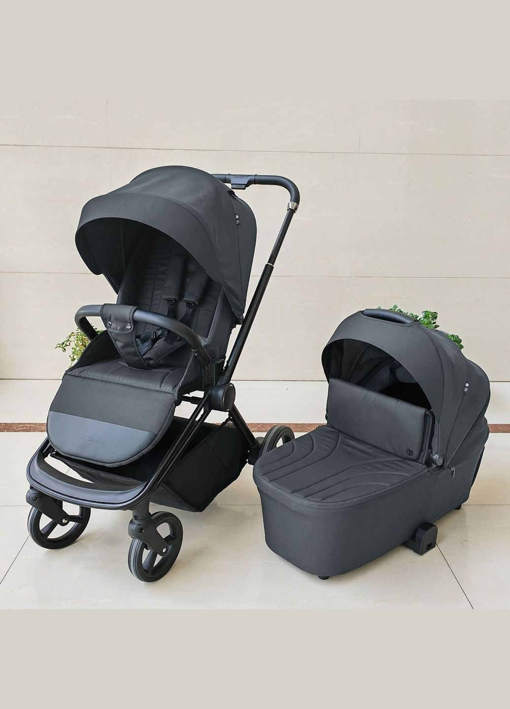 Коляска универсальная 2в1 PERSONA Rock Gray люлька + прогулочный блок сумка дождевик москитная сетка Серая (ME 1091-1) El Camino (335053264)