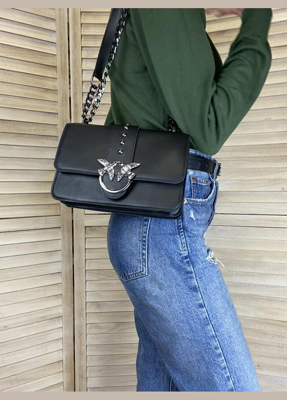 Женская кожаная минисумка клатч под Pinko с птичками, сумочка Пинко Птица натуральная кожа No Brand (334729824)