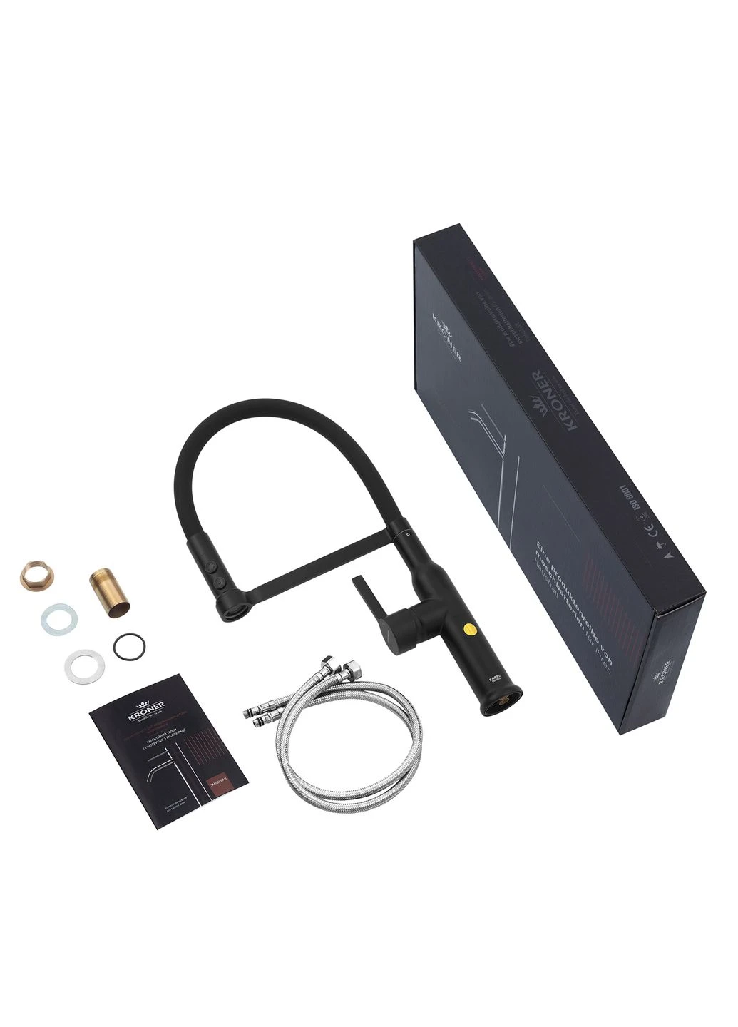 Комплект кухонной мойки KRP Schwarze – 78Х48RHM PVD (3.0/1.0 мм) Kroner (369475004)