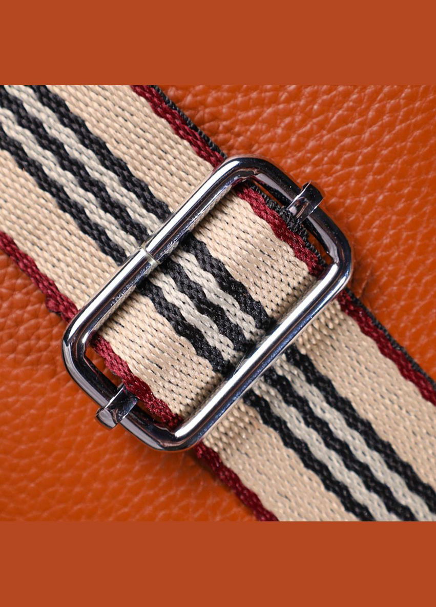 Сумка кроссбоди с широким ремнем через плечо женская из натуральной кожи рыжая 22112 Vintage (329197838)