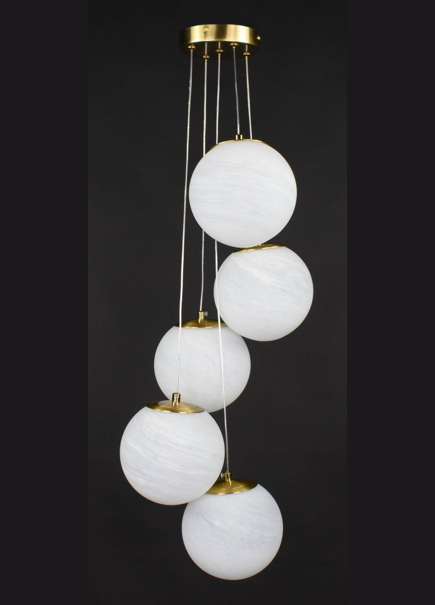 Люстра подвесная на 5 лампочек 28209 Латунь 25-120х36х36 см. Sunnysky (364496312)