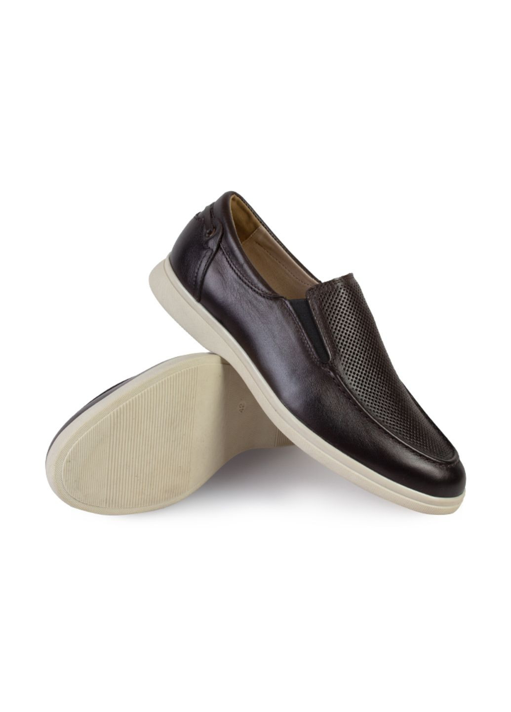 Коричневые повседневные туфли лоферы мужские бренда 9200463_(2) ModaMilano без шнурков