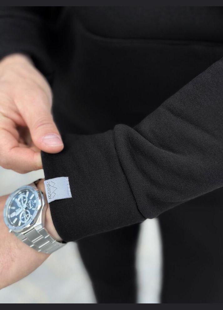 Стильне чоловічі худі на флісі чорне осінь/зима Freedom (347149574)