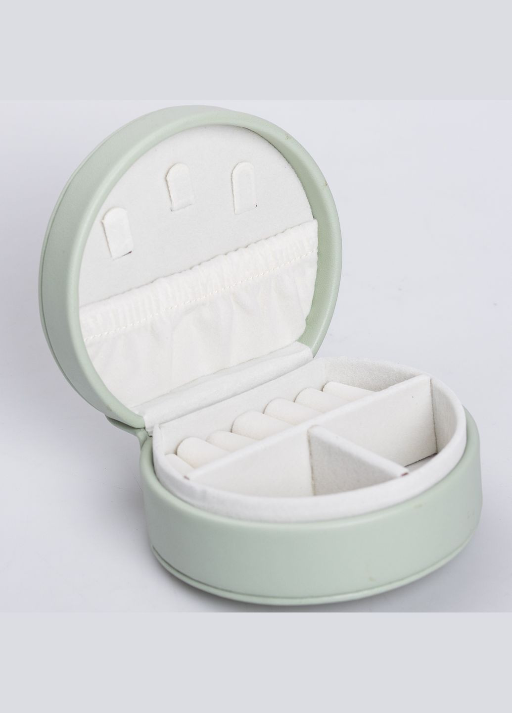 Ящик-органайзер для украшений дорожный на кнопке 10х9х4,5 см, оливковый Yiwu (324069950)