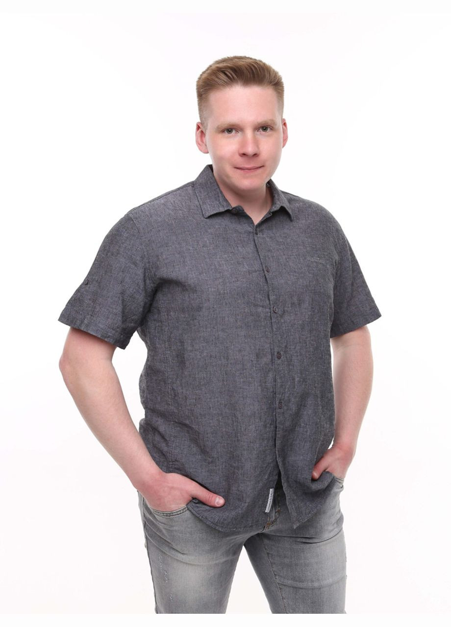 Сорочка чоловіча лляна графітова літня Bagarda Пряма (294560424)