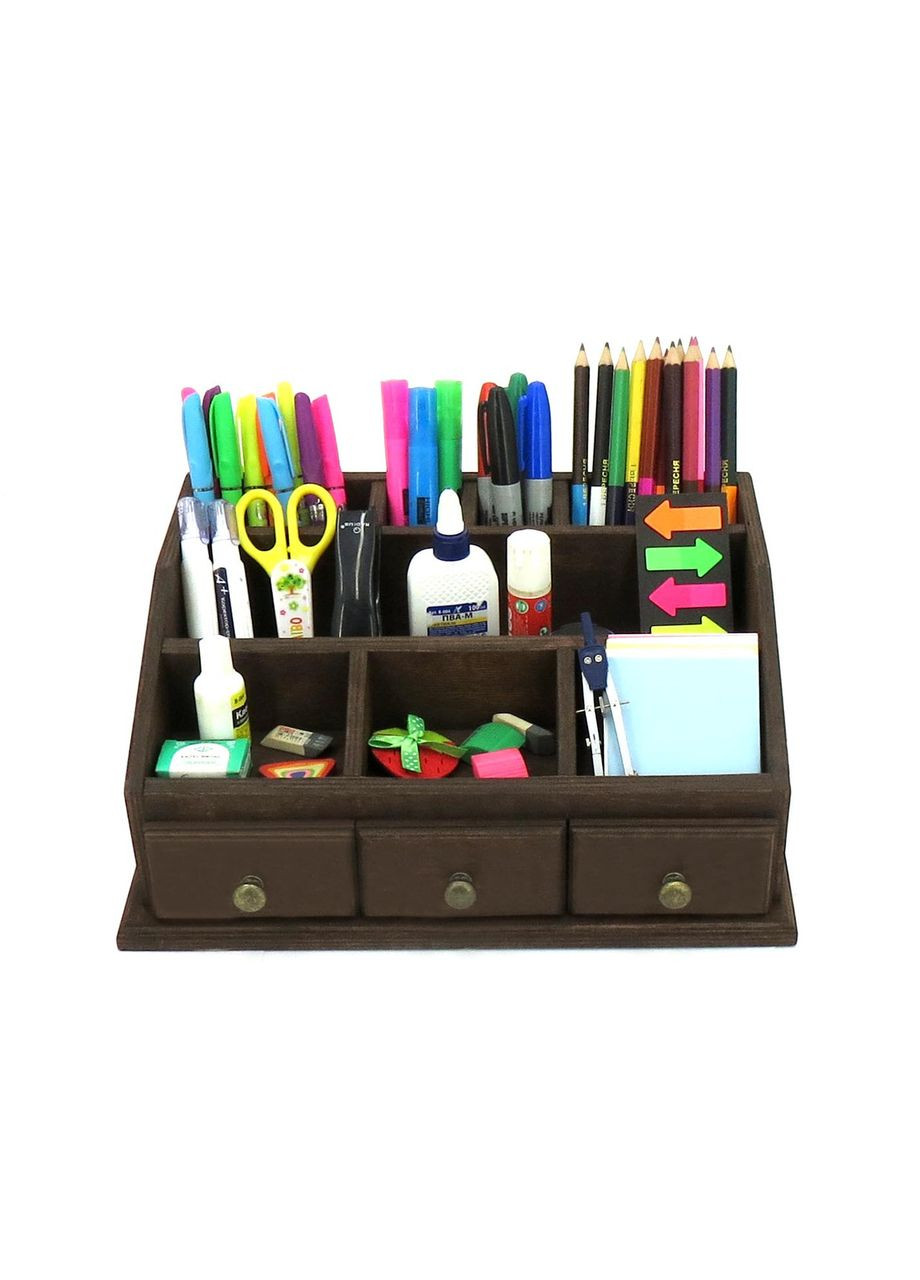 Органайзер настільний з дерева Ректор капучино (КНЦ-002009) No Brand (328226236)