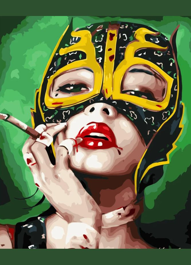 Картина за номерами ПРЕМІУМ Дівчина у масц (з лаком та рівнем) 40х50 см VA-3435 () Strateg (328946223)