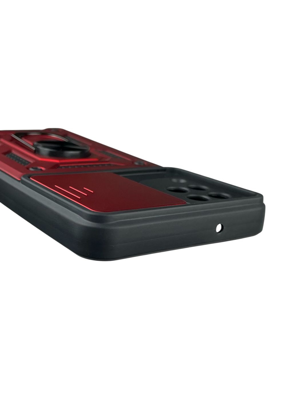 Чехол для Galaxy M12 (SM-M127) бронированный с кольцом со шторкой на самсунг м12 красный rg1 Samsung (366235999)