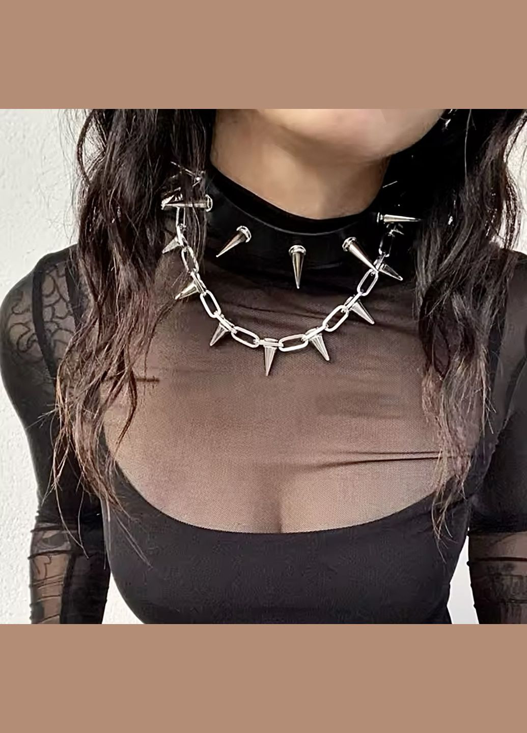 Чокер цепочка на шею "Шипы" (Браслет, 3 в 1) Унисекс No Brand (320777085)