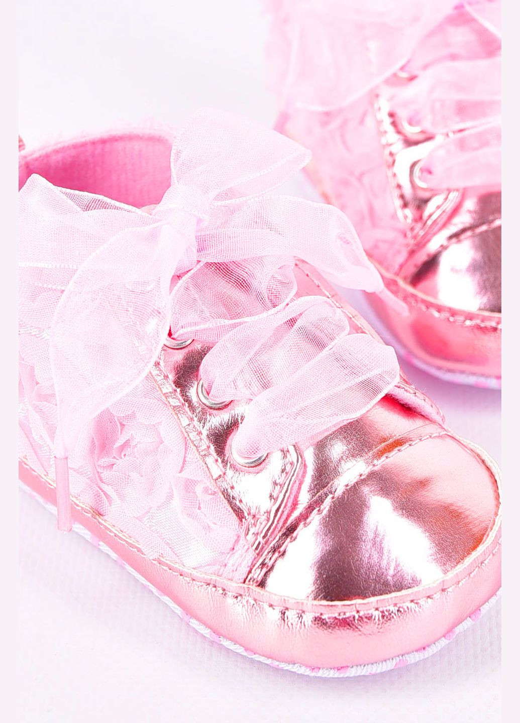 Розовые пинетки детские для девочки розового цвета Let's Shop