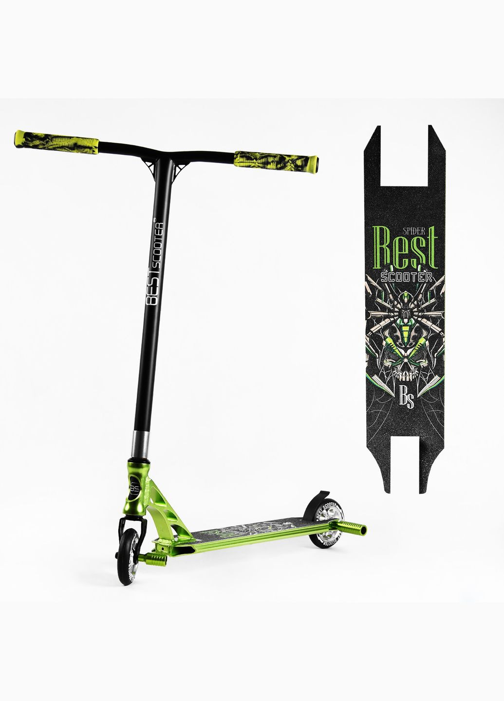 Самокат трюковий "Spider" HIC-система, пеги, алюмінієвий диск та дека, колеса PU. Green (107488) Best Scooter (340909525)