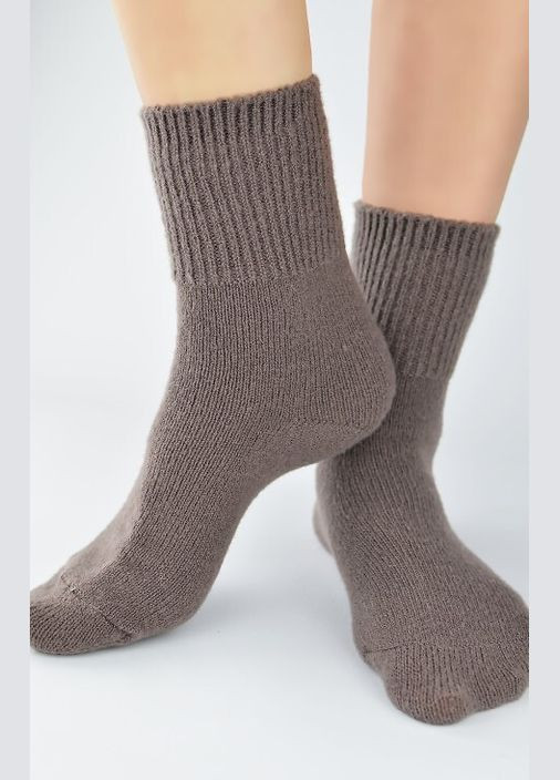Коричневые женские носки с шерстью Noviti однотонные (315479632)