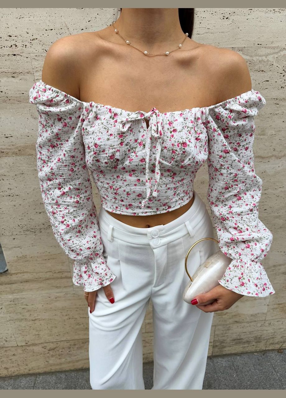 Белая женская белая блуза No Brand