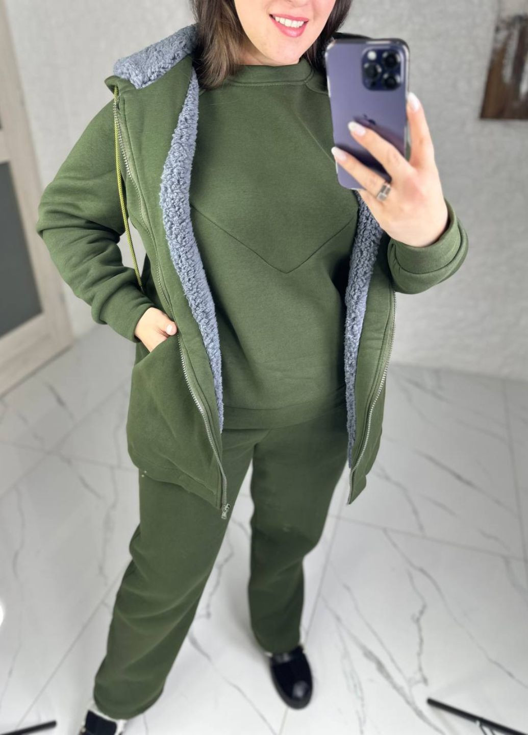 Жилет з геометричним кроєм і капюшоном на овчині Tik-Tak (341736310)