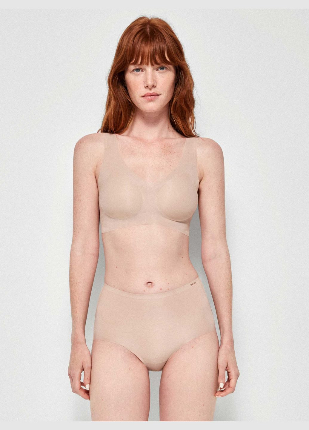 Бежевый бюстгальтер со съемными вкладышами без косточек xxl skin (телесный) (арт 10026t) Gisela
