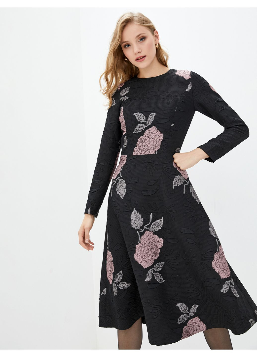 Комбінована жакардове плаття в троянди - ua42 / eu36 Iren Klairie