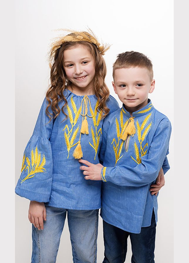 Блакитна вишиванка для дівчинки vishivano4ka 952-6 бавовна, льон (307061182)