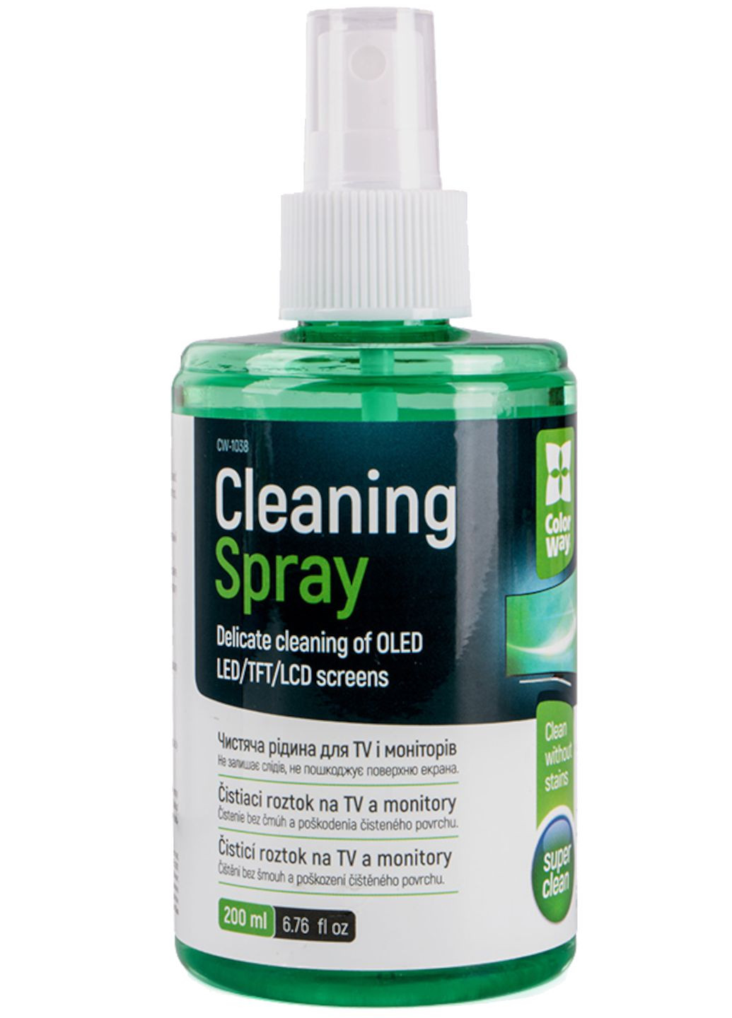 Рідина спрей для екрана 200 мл для очищення монітора, ноутбука, телефона, смартфона, телевізора Colorway (337363050)