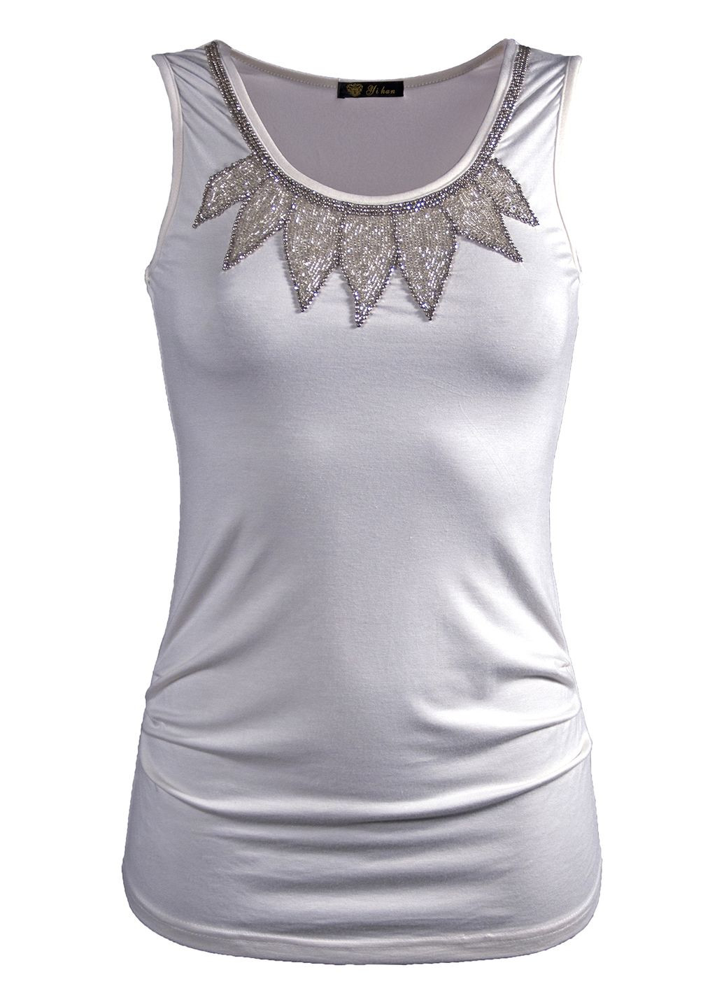 Женская майка с декором. LW-155 Белый Lowett — 363261777