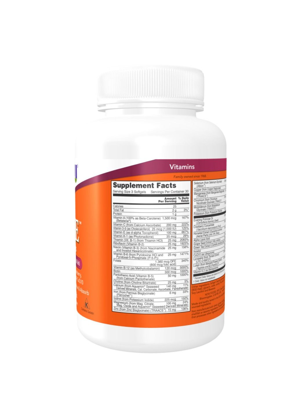 Диетическая добавка Женские мультивитамины Ева - 180 софтгелевых капсул Now Foods (336394635)