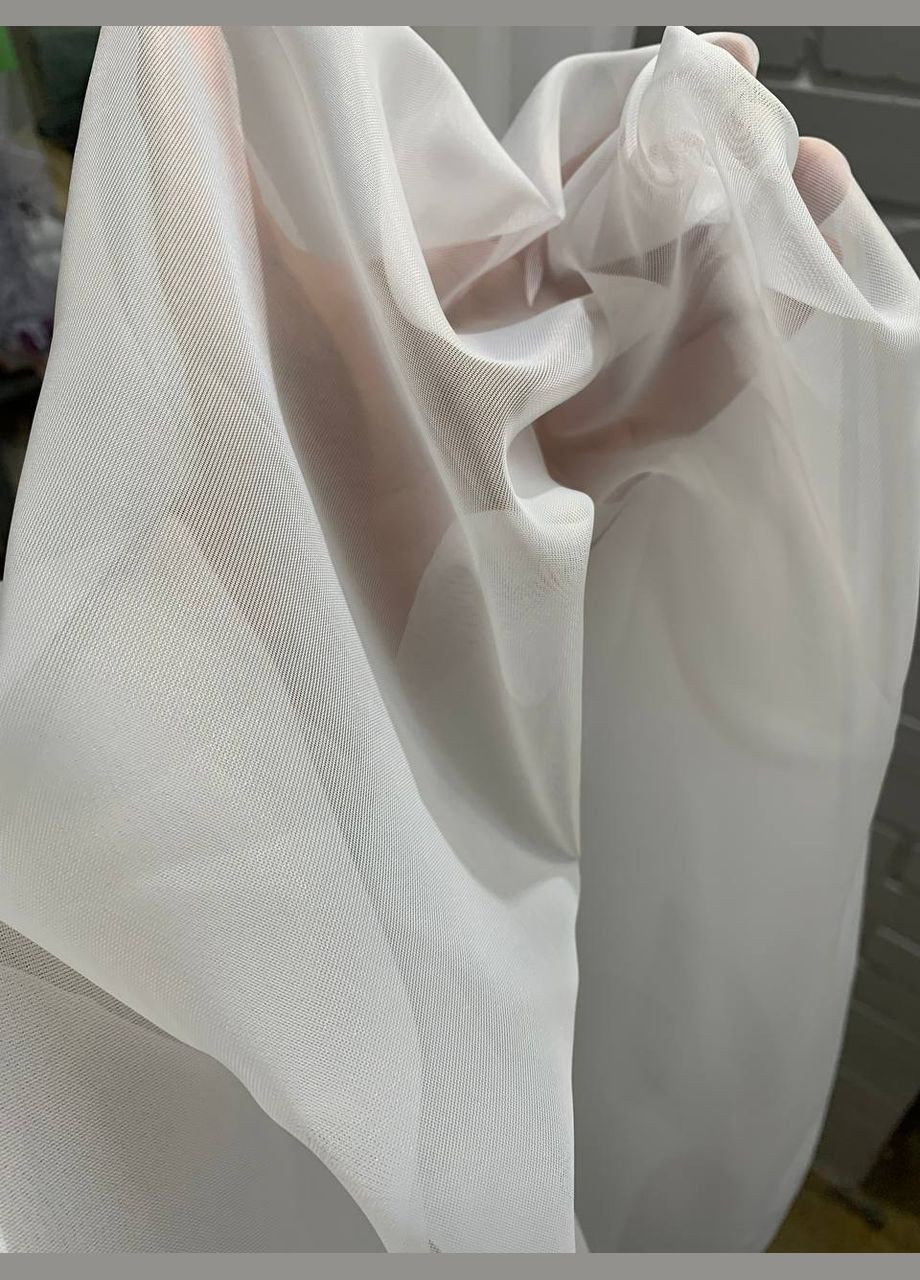 Тюль готовий пошитий білий однотонний шифон на тасьмі, 2.7 х 6м No Brand (316457645)