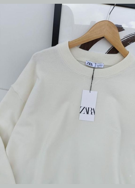 Бежевий демісезонний базовий молочний светр Zara