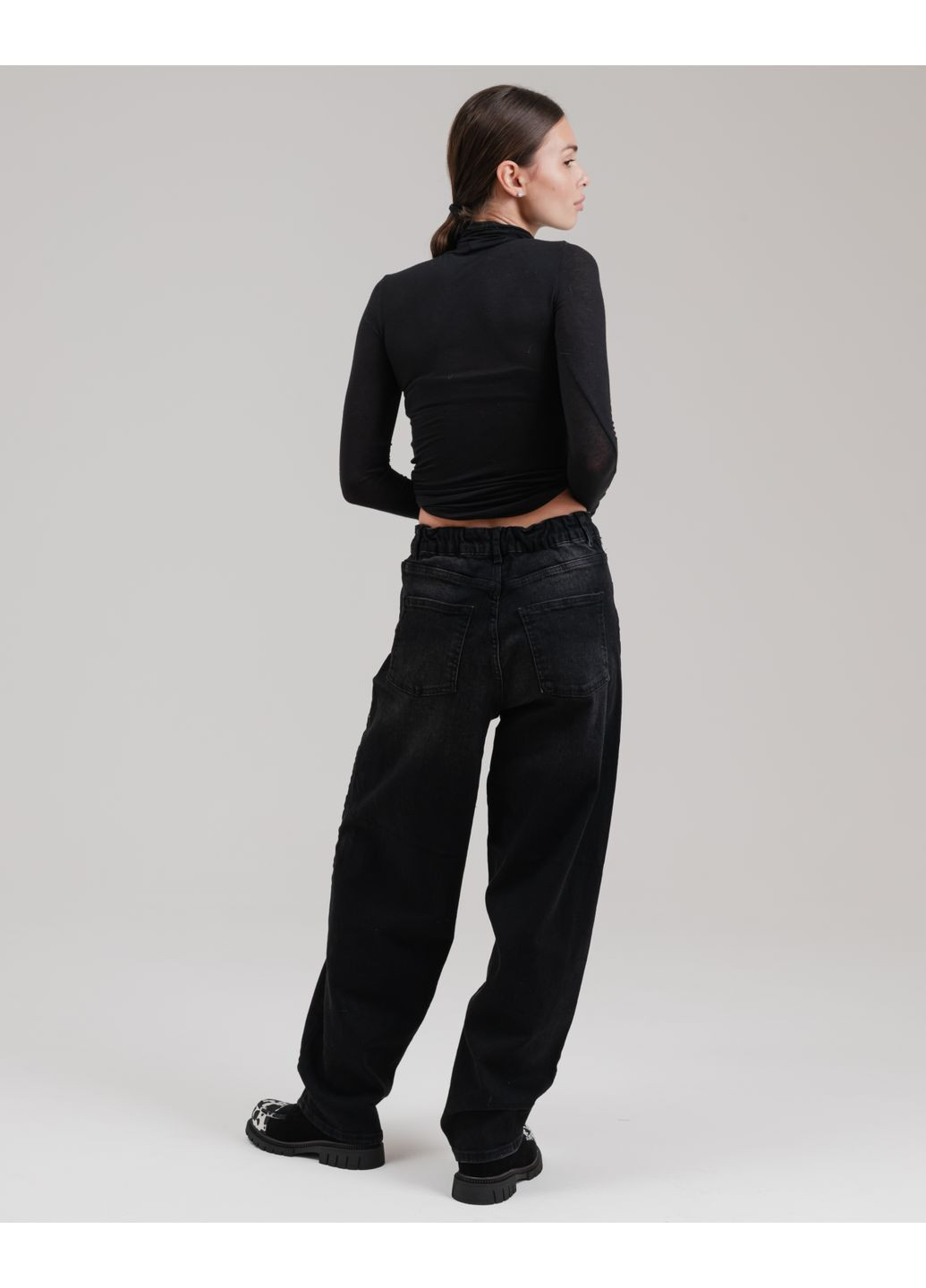 Джинси широкі чорні Its Basic - (372370531)