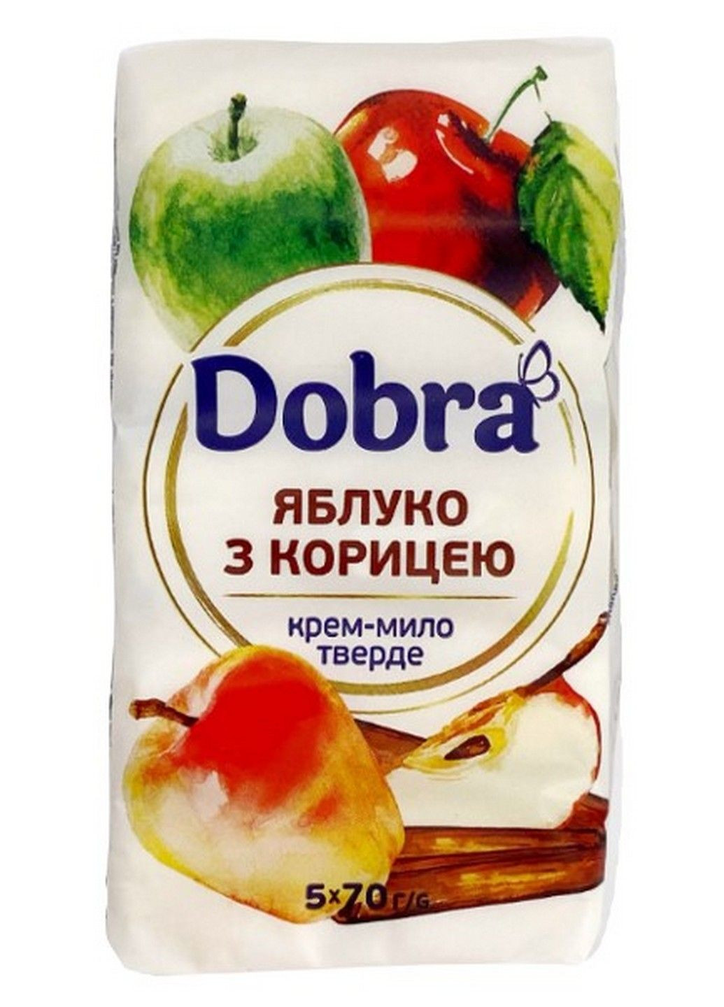 Крем-мыло твердое туалетное "Яблоко с корицей" марка (К) 350 г Dobra (290272367)
