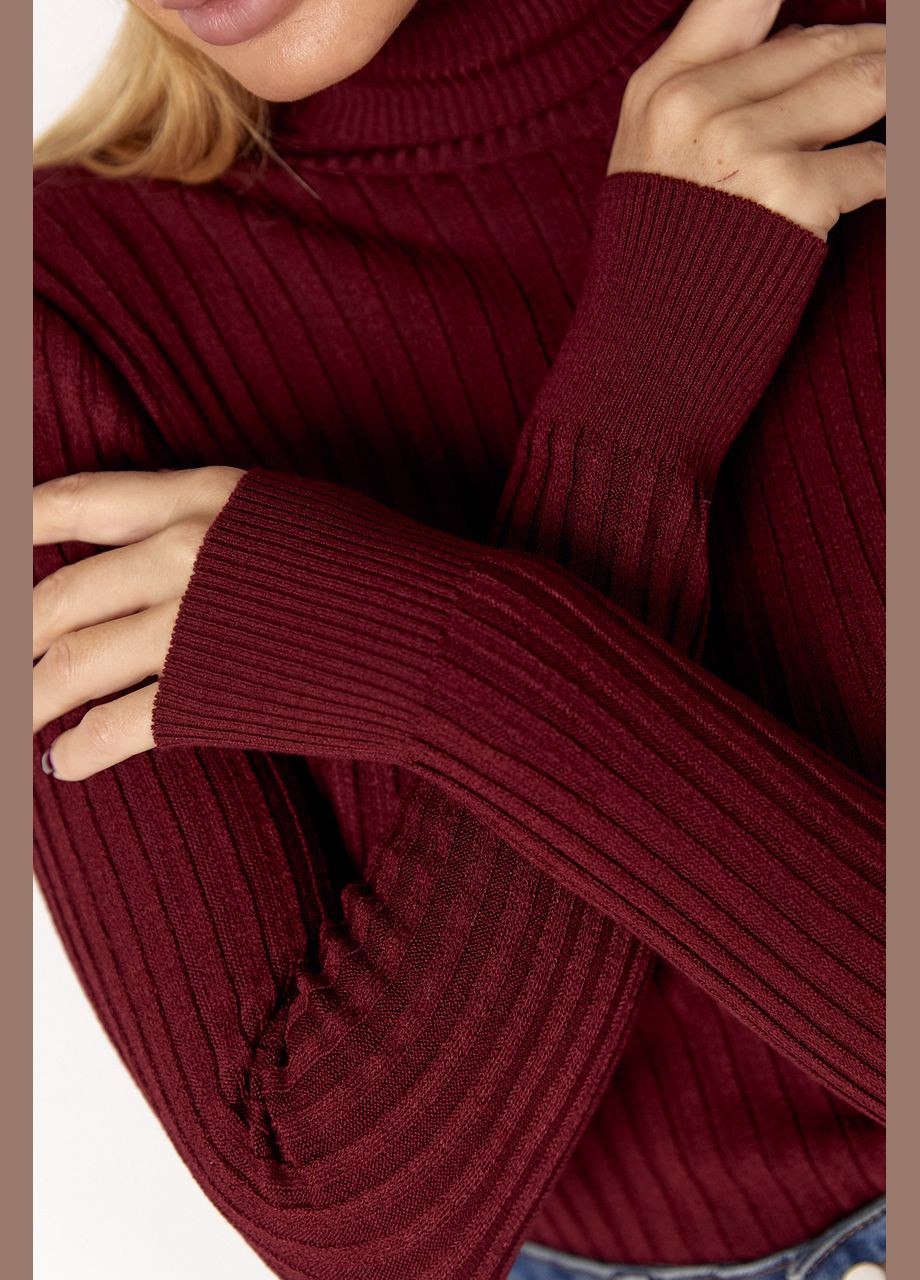 В'язана жіноча водолазка в рубчик Lurex (307699131)