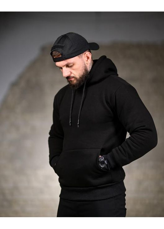 Тактическое мужское худи на флисе с принтом черное No Brand (366571058)