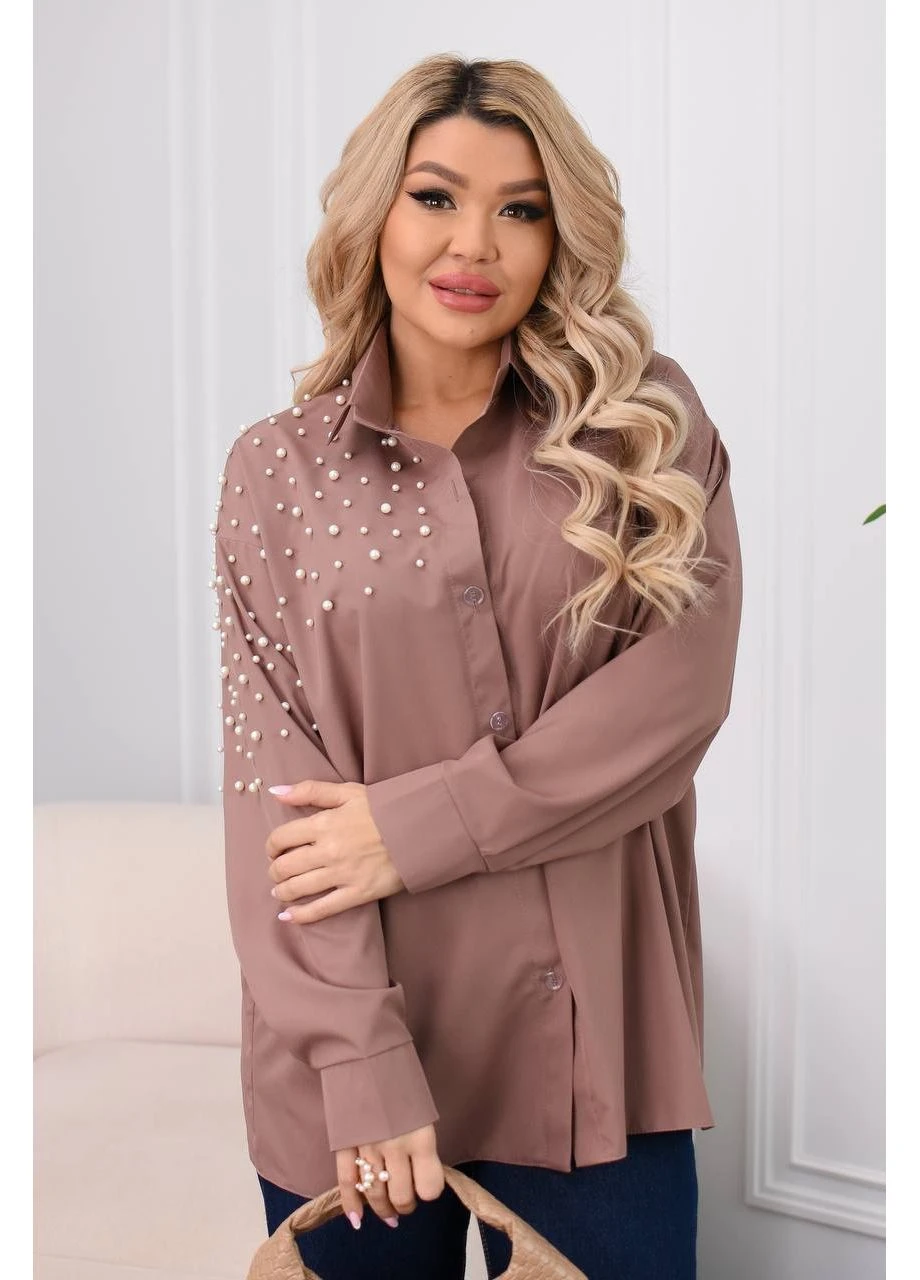 Кофейная рубашка No Brand