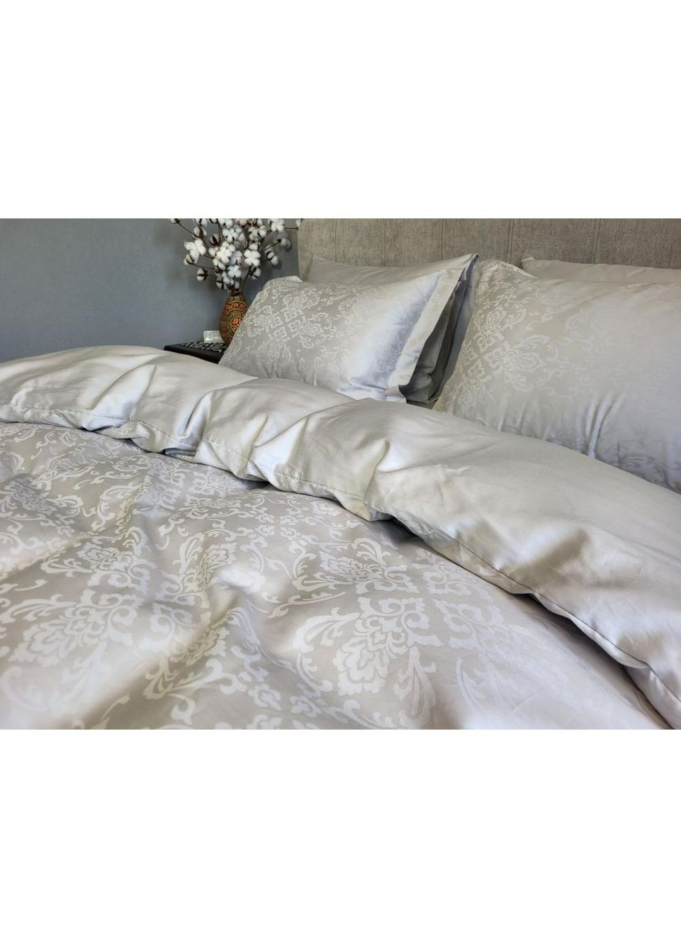Постельное белье CASPE GREY, сатин Полуторный размер, наволочки 50/70 No Brand (364219540)