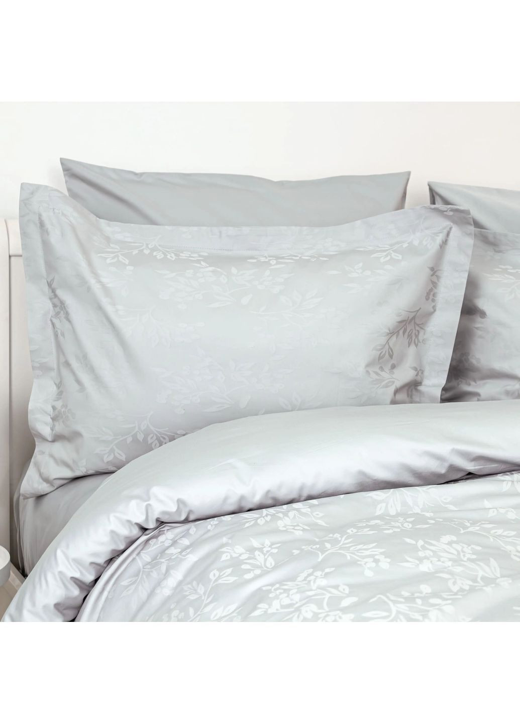 Євро комплект постільної білизни Жакард з наволочками 50*70 см, Сірий (22600150215) ТЕП (365851693)