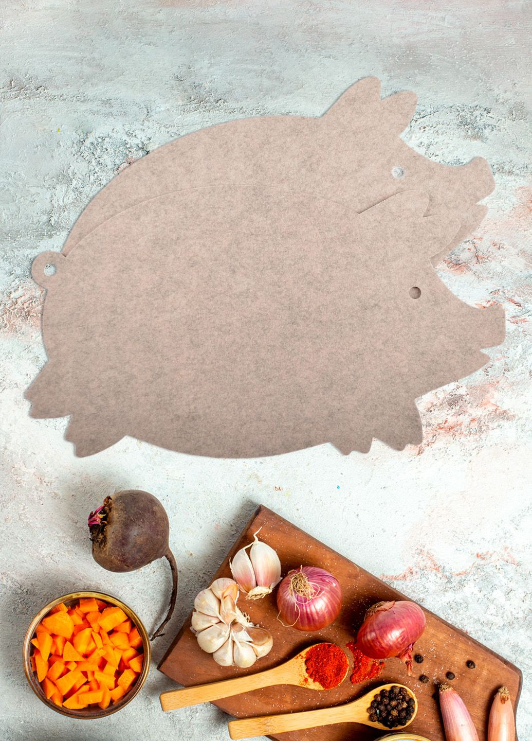 Сервировочный набор из 2 подставок ковриков под тарелки, горячее ZERMATT Funny Pork (294836858)