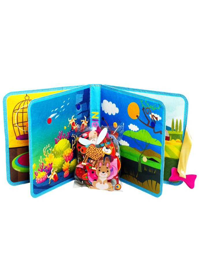 Розвиваюча Фетрова книга "Хто де живе?" 403976 Книжковий хмарочос (311291324)