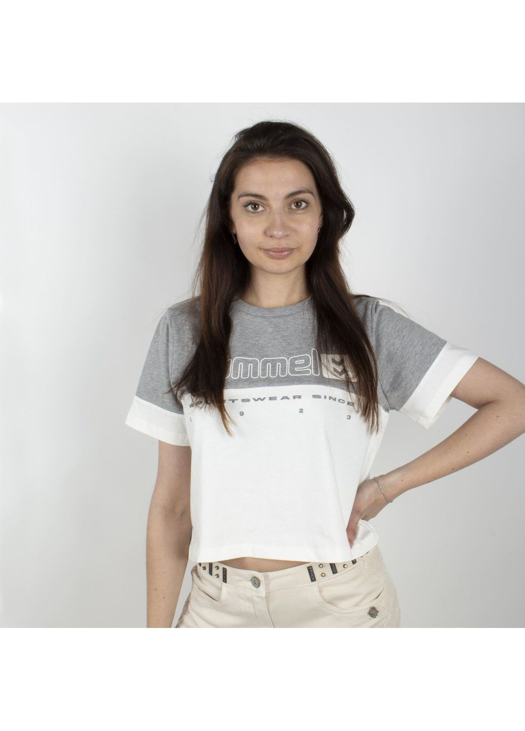 Комбинированная летняя футболка женская Hummel