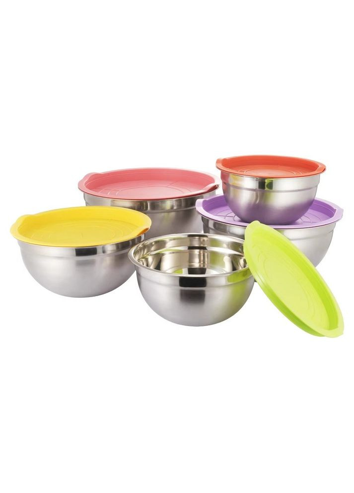 Миски с крышками SS 10пр/наб 18/20/22/24/26см Home (358935879)