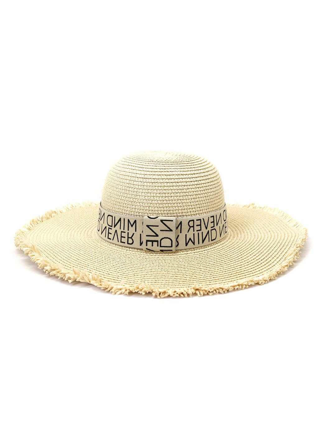 Шляпа женская летняя с широкими полями 11см Never Mind бежевая No Brand (293061449)