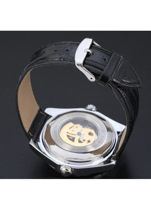 Мужские механические наручные часы пружинный механизмные стрелочные часы для мужчин с экокожаным ремешком Jaragar (363021871)