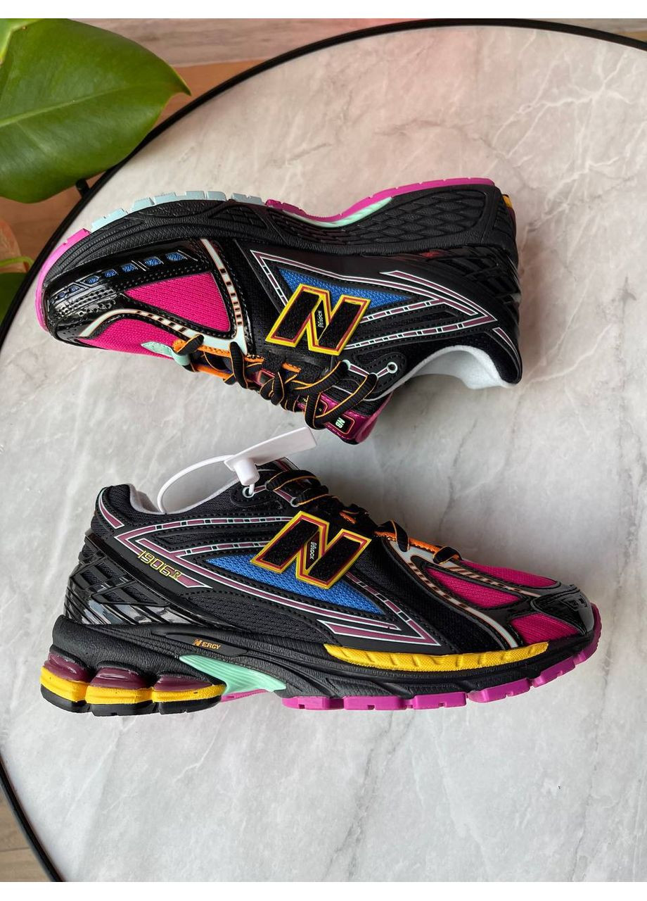 Кросівки жіночі New Balance 1906 Black Pink Yellow | Нью Беланс 9060 чорні No Brand чорні демісезони (361308040)