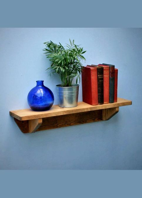 Настенная книжная полка из дерева Мартин ваниль (КПГ-001502) No Brand (328082227)