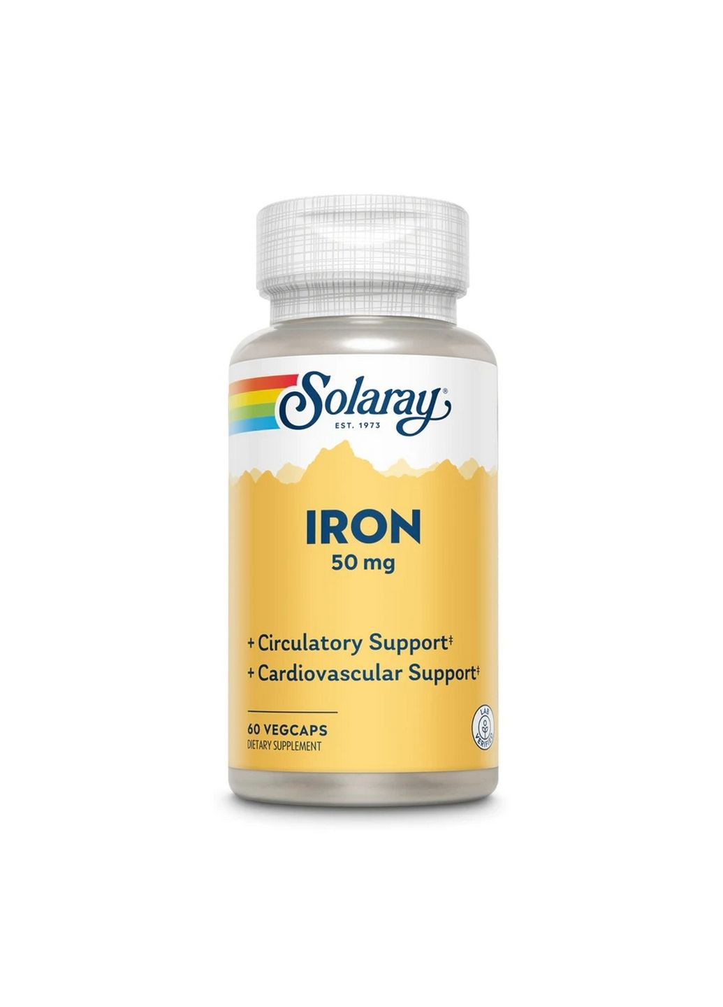 Витамины и минералы Iron 50 mg, 60 вегакапсул Solaray (293415889)