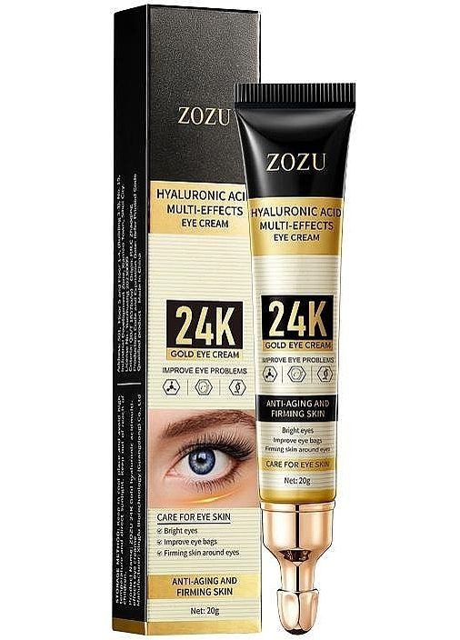 Мультиєфективний крем для очей з гіалуроновою кислотою та колоїдним золотом 24 К Gold Eye Cream 20g (1535757-42821286) ZOZU (368659949)