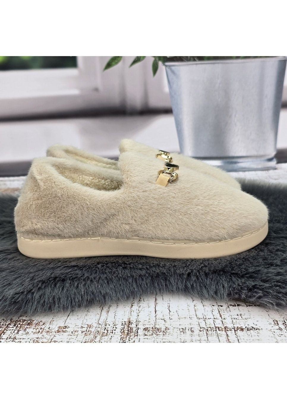 Тапочки лофери жіночі хутряні утеплені Jomix (370091709)