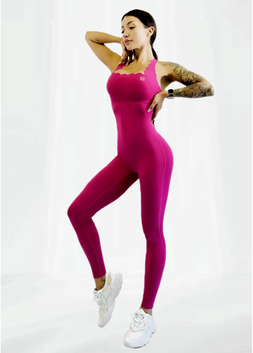 Спортивний комбінезон жіночий LILAFIT комбінезон-брюки рожевий спортивний нейлон