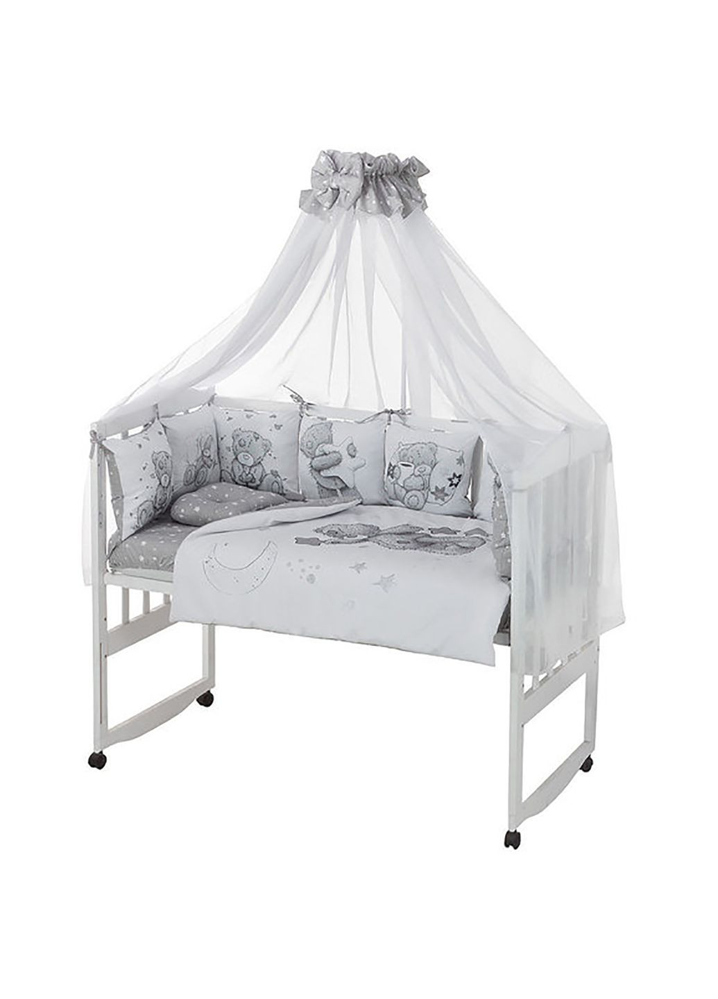 Детский комплект постельного белья Babyroom Bortiki цвет серый ЦБ-00249618 Qvatro (292630098)