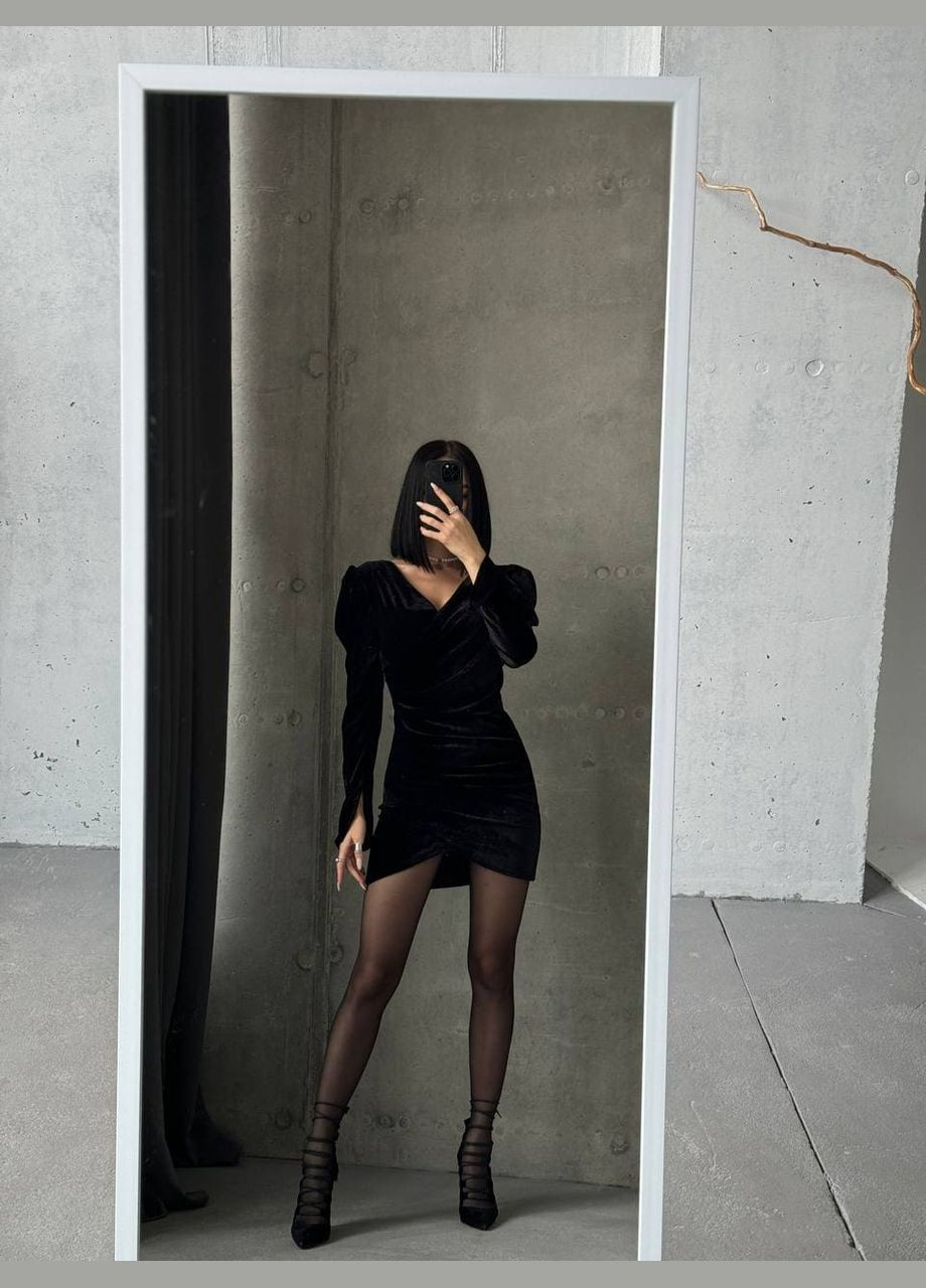 Черное женское платье мини цвет черный New Trend