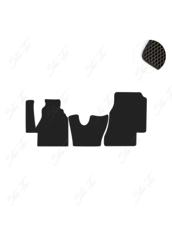 Комплект ковриков на 1-й ряд на Volkswagen LT (1996 - 2006) EVA/Ромб Черный + Черный Star-Tex (385147977)